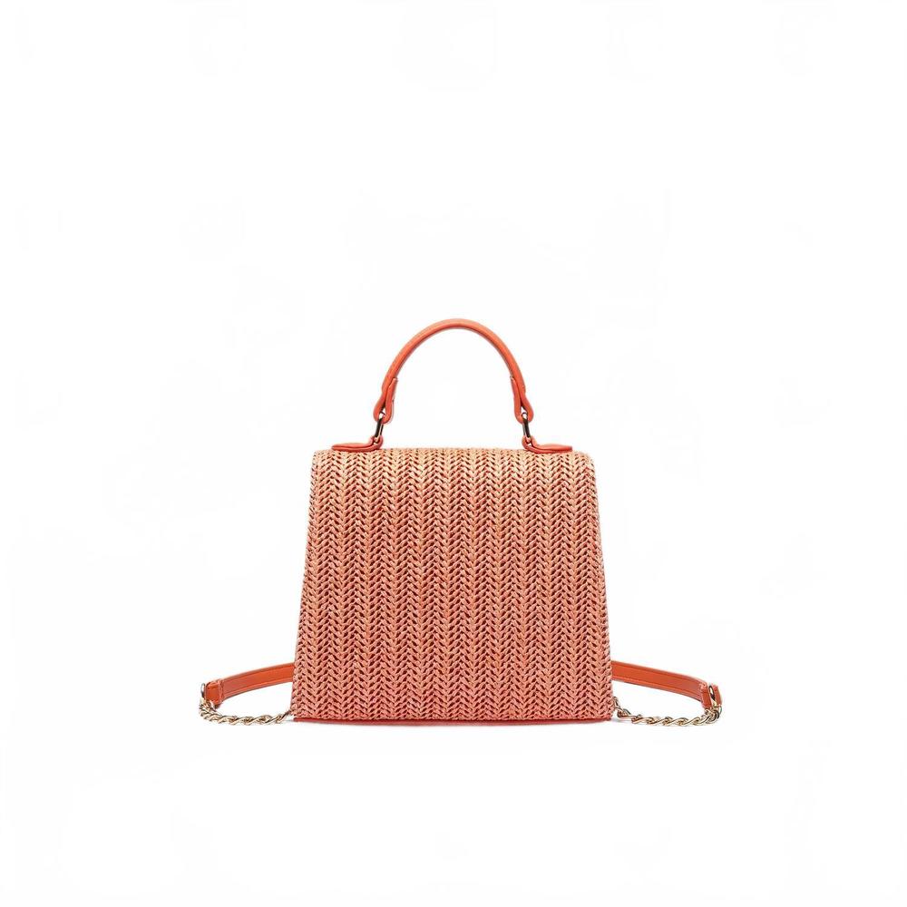 NEW LIKE DREAMS women's neo pastel straw crossbody bag in orange - Picture 3 of 7